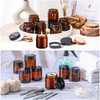 48 Pcs 4 oz Glass Jars with Lids Leakproof Round Airtight Jars Empty Cosmetic Jars with Inner Liners Lid for Storing Lotions Powder Ointments Candle Making (Black,Amber)