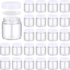 24 Pcs 4 oz Glass Jars with Lids Leakproof Round Airtight Jars Empty Cosmetic Jars with Inner Liners Lid for Storing Lotions Powder Ointments Candle Making (White,Clear)