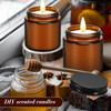 24 Pcs Glass Candle Jars with Lids Bulk, 4 oz Amber Round Empty Candle Container Tins for Making Candles, Dishwasher Safe and Leakproof, Candle Holder Containers for DIY Crafts (Black)