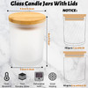 20 Pack Candle Jars with Lids and Sticky Labels, Candle Jars for Making Candles, Thick Glass Candle Jars for Hand Candle Making DIY Craft (Frosted Clear)