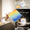 12 Pack 10 OZ Iridescent Glass Candle Jars for Making Candles with Airtight Bamboo Lids Nice Sticky Warning Labels for Candle Making Empty Container Bulk - Dishwasher Safe