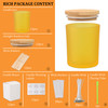 12 Pack 10 OZ Matte Yellow Glass Candle Jars with Lids and Candle Making Kits - Bulk Empty Candle Jars for Making Candles - Spice, Powder Containers.
