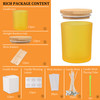 12 Pack 12 OZ Matte Yellow Glass Candle Jars with Lids and Candle Making Kits - Bulk Empty Candle Jars for Making Candles - Spice, Powder Containers.