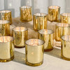 12 Pack Glass Candle Jars-10oz Golden Empty Candle Jars with Bamboo Lids, Bulk Candle Jars for Gold Wedding Centerpieces for Table Decorations, Gold Party Bridal Shower Decorations