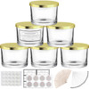 6 Pack 16 oz Candle Jars - 3 Wicks Clear Empty Glass Candle Jars come with Metal Lids Sticky Warning Labels and a Candle Wick Kit for Candle Making- Dishwasher Safe