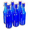 Cocktailor Glass Grolsch Beer Bottles (6-pack, 16.9 oz./500 mL) Airtight Seal with Swing Top/Flip Top Stoppers - Home Brewing Supplies, Fermenting of Alcohol, Kombucha Tea, Wine, Soda - Blue
