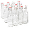 Cocktailor Glass Grolsch Beer Bottles (12-pack, 16.9 oz./500 mL) Airtight Seal with Swing Top/Flip Top Stoppers - Home Brewing Supplies, Fermenting of Alcohol, Kombucha Tea, Wine, Soda - Clear