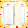 24 Pack Plastic Bottles with Caps, Clear Juice Bottles Flat Water Bottle Plastic Flask Bottle Reusable Mini Beverage Container for Drinks, Milk, Tea, Alcohol, Liquor (12 oz)