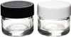 (250 Pack) 5ml Glass Concentrate Screw Top Jars | Essential Oil, Concentrate, Lip Balm or Makeup Containers | White Lids