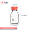 Okulab 4pcs of 250ml(8.5oz) Round Media Storage Bottles, 3.3 Borosilicate Glass, with GL45 Screw Caps in PP Materia, GL45RB250A4