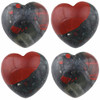 Rockcloud Healing Crystal Africa Bloodstone Heart Love Carved Palm Worry Stone Chakra Reiki Balancing 0.8" Mini Size(Pack of 4)