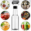 100 Pcs Mini Liquor Bottles Plastic Small Shot Bottles Mini Salad Dressing Bottle Empty Mini Alcohol Bottles with Black Cap Small Wine Bottles Hot Sauce Bottles Liquid Funnel Party Favors (0.8 Oz)