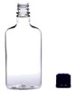 375 ml (12.7 Oz.) Plastic Flask PET Clear Bottles With Tamper Evident Sealable Lids (Bulk Pack of 154) (Black Caps) for Liquor, Alcohol, Sauce, Honey, Beverage