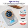 Food Kitchen Scale, Digital Weight Grams and oz for Cooking, Baking, Meal Prep, and Diet, Medium, Gray