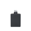50ml Matte Black Square Glass Bottle 18-415 Neck Finish w/ Black Bullnose Dropper