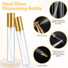 25 Pcs Perfume Travel Refillable Atomizer bulk Perfume Bottles Empty Mini Perfume Sample Spray Bottle Clear Fragrance Bottle Cologne Perfume Containers(15 ml,Gold)
