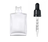 50ml Frosted Sqaure Glass Bottle w/ Black Tamper Evident Calibrated Dropper