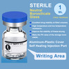 Threlaco 20 Pcs 1ml Sealed Sterile Empty Vials with Self Healing Injection Port Glass Penicillin Bottle with 20 Label Stickers