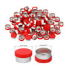 13mm Flip Off Caps, 100 Pcs Flip Off Caps Flip Off Seals Flip Off Vial Seals Plastic Aluminum Caps Cover for Glass Vial, Red