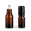 5ml Amber Euro Dropper Bottle with Metal Roller Ball and Black Cap