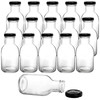 16 Pack 8 oz Hot Sauce Bottles with Leak Proof Screw Caps, Wide Mouth Glass Bottles with Lids for Milk, Beverages, Oil, Salad Dressing