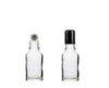 15ml Clear Euro Dropper Glass Bottle w/ Steel Roller Ball & Black Cap