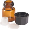 144 pack 1 ml 1/4 Dram Mini Amber Glass Essential Oils Sample Bottles with Black Caps for Essential Oils