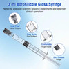 100 Pack 3ml Borosilicate Glass Syringe 3cc Luer Lock Syringe Glass Lab Syringes - Use for Liquids, Glue, Oils, Ink, Lube, Arts Crafts,and Pet Care