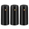 PVC Heat Shrink Capsules 120 Count Matte Black Wine Shrink Wrap Sleeves Caps Clear Bottle Corks Capsules for Professional, Wine Making Cellars and Home Use