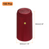 100Pcs PVC Heat Shrink Capsules Wine Bottle Capsules Shrink Cap Wrap with Tear Tab Shrink Top Cover Grape Shape for Wine Cellars and Home Kitchen, Red 30x60mm