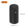 100Pcs PVC Heat Shrink Capsules Wine Bottle Capsules Shrink Cap Wrap with Tear Tab Shrink Top Cover Grape Shape for Wine Cellars and Home Kitchen, Black 30x60mm