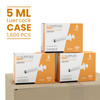 Bulk Case: BH Supplies 5mL Sterile Luer Lock Syringe - Individually Wrapped (1600 Syringes, 16 Boxes of 100 Units)