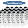 ONE-CARE 60ml Luer Lock Syringe, 60 Pack, Sterile Plastic Tool for Oil Suction, Automotive Fluids, Hydroponics & Liquid Transfer - Industrial Grade - Individually Wrapped, Syringe Only