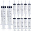12Pack 60ml Syringe for Liquid - Large Plastic Syringes Without Needle for Food Thick Liquids and Irrigation Water, Lip Gloss Filling, Feeding Dogs Meds, Measuring ( 12 Pack 60 ml / cc )