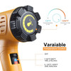 SEEKONE Heat Gun 1800W 122℉-1202℉（50℃- 650℃）Fast Heating Heavy Duty Hot Air Gun Kit Variable Temperature Control Overheat Protection with 4 Nozzles for Crafts, Shrinking PVC, Stripping Paint(5.2FT)
