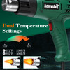 Heat Gun, Heavy Duty Hot Air Gun Kit Dual Temperature Settings 572℉~932℉ (300℃-500℃), Overload Protection with 4 Nozzles for Crafts, Shrink Wrapping/Tubing, Paint Removing, Epoxy Resin