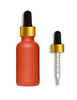 1 oz (30ml) 20-400  Red Orange Glass Boston Round Bottle With Red Gold Calibrated Dropper