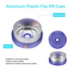 uxcell 13mm Flip Off Caps, 200PCS Burr-Free Flip Off Top Caps Seals Flip Off Aluminum Plastic Vial Flip Off Seals Caps Cover for Glass Vial Freeze-Dried Bottles, Purple/Matte Silver