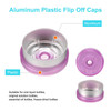 uxcell 13mm Flip Off Caps, 200PCS Burr-Free Flip Off Top Caps Seals Flip Off Aluminum Plastic Vial Flip Off Seals Caps Cover for Glass Vial Freeze-Dried Bottles, Pink/Silver
