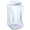 1 Gallon Plastic Grip Jar with Cap, PET, Clear, 4 Pack