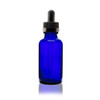 1 oz Cobalt BLUE Glass Bottle w/ Black Child Resistant Dropper