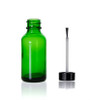 1 oz Green Glass Bottle - w/ Black Brush Cap