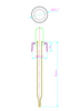 2 oz 20-400 White Matte Gold Calibrated Glass Dropper 91mm Pipette