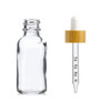 1 oz Clear Glass Bottle w/ White-Bamboo Calibrated Glass Dropper