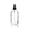 4 oz Clear Glass Bottle w/ Black Fine Mist Sprayer