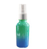 1 Oz Sage Green and Blue Multi-fade Bottle w/ White Fine Mist Sprayer