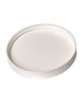 White PP 70-400 ribbed skirt lid with foam liner