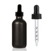 2 Oz Matt Black Glass Bottle w/ Black Calibrated Glass  Dropper