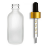 2 oz Frosted Glass Bottle w/ Black Matte Gold Calibrated Glass Dropper