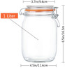 32 oz Glass Jars With Airtight Lids And Leak Proof Rubber Gasket,Wide Mouth Mason Jars With Hinged Lids For Kitchen Canisters 1000ml, Glass Storage Containers 4 Pack